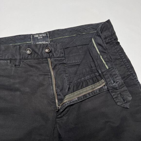 Todd Snyder Stretch Twill Chino SIZE 28 x 32 Black Garment Washed Slim Fit Pants - Picture 7 of 11